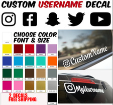 Personalized Instagram Sticker Vinyl Decal (x2) Car Window IG Username Drift JDM picture