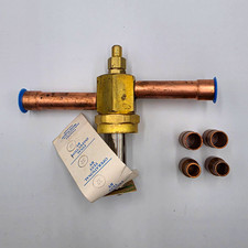 Sporlan ME10S250 Refrigeration Solenoid Valve Brass Body NEW w/4 Copper Fittings picture