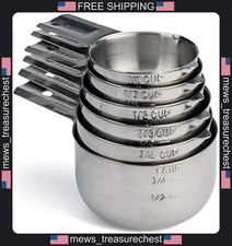 Hudson Essentials Stainless Steel Measuring Cups Set 6 Piece Kitchen Utensils picture