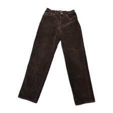 VTG Y2K Lauren Ralph Lauren Dark Brown Corduroy Straight Leg Pants Sz 8 Stretch picture