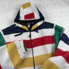 Vtg Westbeach Jacket Mens M Hudson's Bay Inspired Wool Blanket Zip Up Hooded picture