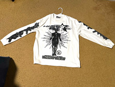 Hellstar Victory Within White Long Sleeve Crew Neck Graphic Print T-Shirt picture