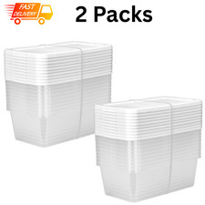 Sterilite Set of 10 6 Qt Clear Snap-On Lid Storage Boxes – Pack of 2 (20 Count) picture