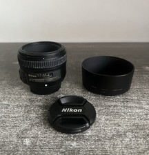 Nikon Nikkor AF-S 50mm f/1.8G Lens With HB-47 Hood + OEM Front & Rear Caps picture