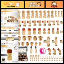 109Pcs Brass Air Brake Line Compression Fittings Kit - DOT Approved, Durable & R picture