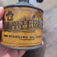 Antique Standard Oil Co Household Lubricant Cone Top Oil Can Early 1900s Tin USA picture
