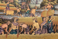 Stunning Large Framed Original Ubud Bali Painting, Asian Cultural Fine Art Decor picture