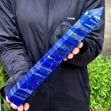 1.86LB Large Natural Lapis lazuli quartz crystal obelisk point wand aura healin picture