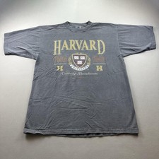 Vintage Harvard University T-Shirt Mens XL Gray Crimson College Galt Sand 90s picture
