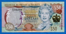 Bermuda $50 2003 P-56  QE II Commemorative Circulated Note - D/2 341908 RARE picture