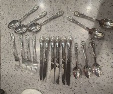 Gorham Stainless Flatware Set Ornate Floral Pattern Cutlery Lot picture