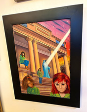 Visions from Here, and Elsewhere Original Oil Painting on Masonite 16x20 Framed picture