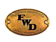 Vintage FWD Trucks Radiator Badge Grill Emblem Brass Metal picture
