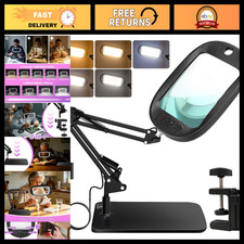 10X 30X LED Magnifying Glass with Stand, Hands-Free Lighted Magnifier for Readin picture