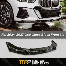Fit 2024-2027 BMW 5 Series G60 Gloss Black Front Bumper Lip Car Spoiler Body Kit picture