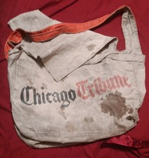 Vintage CHICAGO TRIBUNE Newsboy Newspaper Mail Carrier Bag Made of Heavy Canvas picture