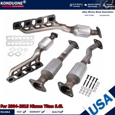 Fit 2004-2015 Nissan Titan 5.6L Manifold Catalytic Converters Front & Rear All 4 picture