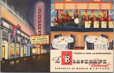 c1940s CHICAGO Linen Postcard THE BLACKHAWK RESTAURANT / Del Courtney on Sign picture