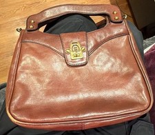 Vintage 60s 70s ETIENNE AIGNER Leather Satchel Bag Handbag Shoulder Convertible picture
