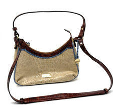 Brahmin Lacy Whisper Glossy Tri-Color Croc Embossed Leather Shoulder Bag Purse picture