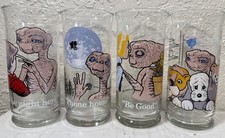 Vintage 1982 ET Pizza Hut Collectors Series Complete Set of 4 Glasses - Nice picture