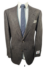 NEW EVAN PICONE Mens Brown Silk Wool ATHLETIC FIT Sport Coat Blazer Jacket 42L picture