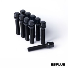 10x Mercedes Black M14x1.5 Ball Seat Extended Lug Bolts for Spacer Use picture