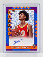 Topps 2024-25 Finest Zaccharie Risacher Rookie Finest Auto RC Blue X-Fractor /99 picture