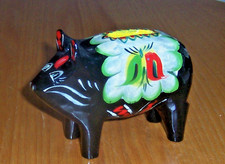 Swedish Vintage Black Dala Pig Bank picture