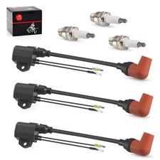3pcs Ignition Coil w/ Spark Plug For Yamaha 2 Stroke 55 60 70 75 80 90 HP 92-09 picture