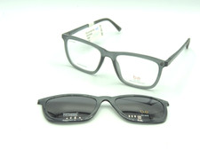 Bio Eyes Clay Grey Eyeglass Frames With Clip -On 55.5 19 143 picture