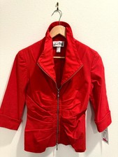 Joseph Ribkoff Red Zipper Top  picture