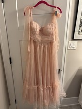 Swiss Dot Tulle Midi Dress Pink Lace “Madonna” Dress With Straps Large picture