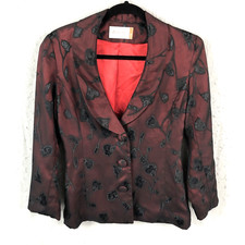 Vintage Burgundy   Jacket Womens 8 Fairy  Evening Event Whimsygoth Burn Out picture