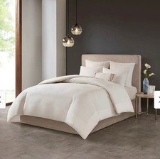 NEW - N Natori Hanae Cotton Blend Yarn Dyed Duvet Cover Set MSRP: $140 - King picture