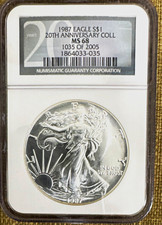 U.S. Mint 1987 American Silver Eagle $1 1 oz .999 NGC MS68 1864033-035 picture