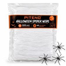 1200 Sq Ft Halloween Spider Webs with 40 Fake Spiders Stretchable Indoor Outdoor picture