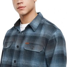 Orvis Men’s Flannel Shirt Regular Fit Heavyweight Cotton Plaid Blue Size L picture