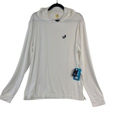 NEW Johnnie-O UPF 50 White Hooded Long Sleeve Shirt Size L picture