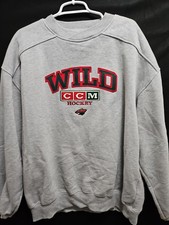 Vintage CCM Minnesota Wild NHL Hockey Men's Crew neck Sweatshirt Size XL Heavy picture