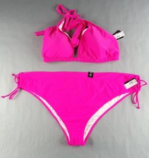 NEW NWT Torrid 2pc Swimsuit Size 5 Bikini Pink Glo Wire Free Top Cheeky Bottom picture
