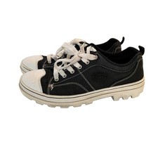 Vintage Skechers Platform Sneakers Black Suede Y2K Chunky Shoes Women’s 8 picture