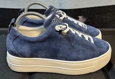 Paul Green Women’s Size US 7  /UK 4.5  Blue Nubuck Platform Sneakers picture