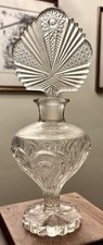 Imperial Glass EAPGS Zipper Heart #292 PERFUME BOTTLE w/Crystal Dauber 9 3/4”T picture