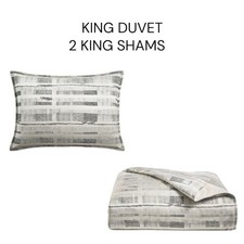 Hotel Collection Broken Stripe KING Duvet Cover + 2 Shams Set $500 picture