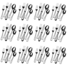 Wallace Continental Hammered 18/10 Stainless Steel 65pc. Flatware Set picture
