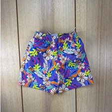 Florence Eiseman Boys Tropical Toucan Floral Swim Trunks Blue Orange Size picture