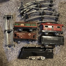 Louis Marx & Co Vintage Electric Train Train  tracks lot 17 pieces picture