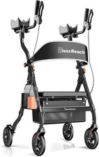 BlessReach Heavy Duty Upright Rollator Walker for Seniors with Seat, Black picture