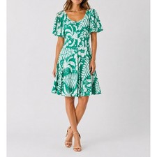 Trashy Diva Candice Gwinn Tropical Sundress Green White Size 0 XXS picture